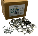 Profilholzkralle 8 x 8 mm | Nut-Feder | 120 Stück | inkl. Schrauben